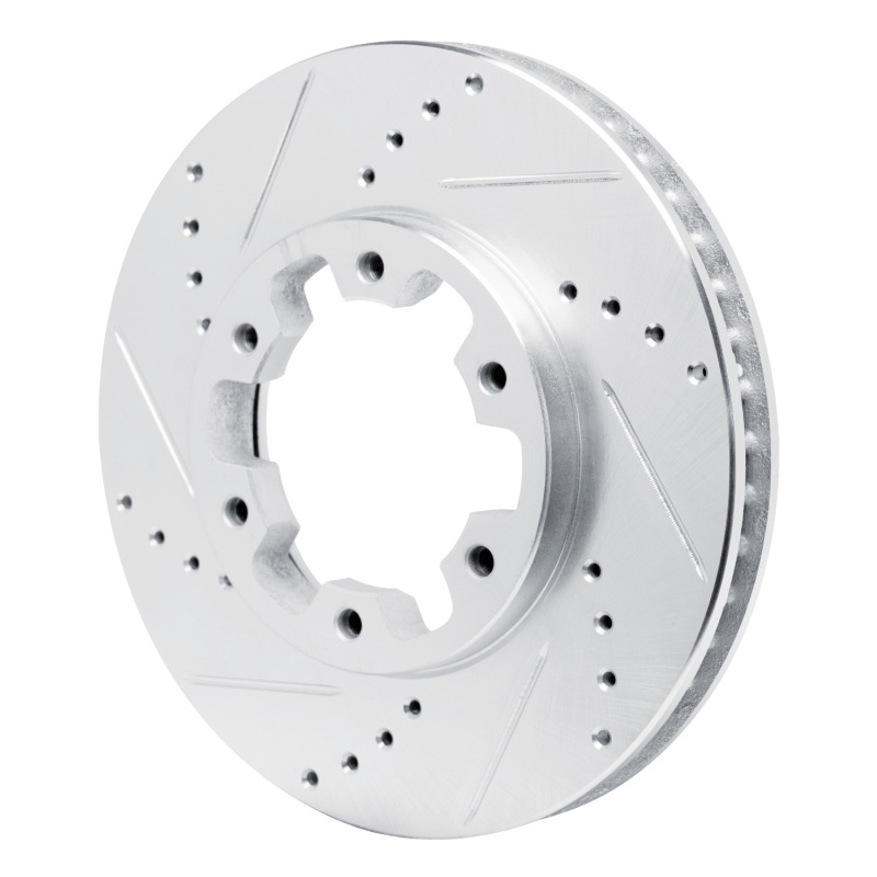 Nissan NV350 UrVan Brake Rotor (1) - Front Left - R1 Concepts - Drilled & Slotted - Silver - `02-`24